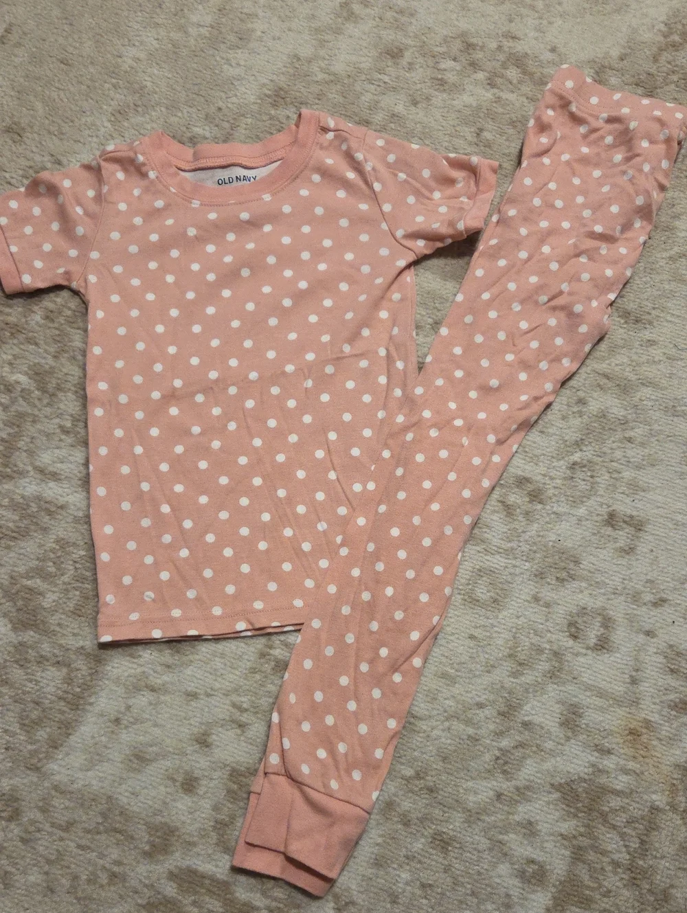 Old Navy Girls' Pink Polka Dot Pajama Set